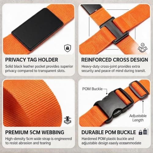 4Pcs Travel Luggage Straps - 2Pcs Cross Luggage Straps + 2Pcs Bag Straps — view 4