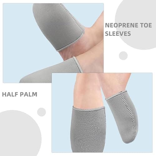 FRCOLOR Neoprene Toe Warmers Half Toe Sleeve Pair Windproof Splashproof Thermal Protection Foot Warmers for Cycling Running Outdoor Winter Activities Size S/m Grey — view 3