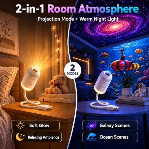 Ocean Projector, Galaxy Projector Night Light, 2026 New HD 5D Holographic Night Light Projectors, 360° Adjustable, LED Projection Lamp for Bedroom — view 3