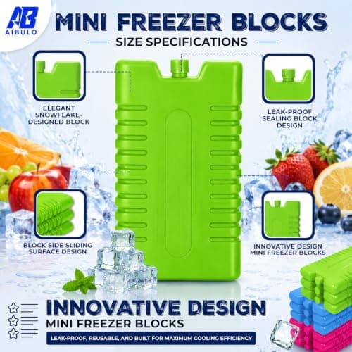 AIBULO Reusable Ice Packs – 16cm Freezer Blocks Pack of 2 for Cool Boxes, Lunch Bags, Coolers, and Picnic – Slim, Leakproof Ice Blocks for Travel, Camping & Outdoor Activities — view 4