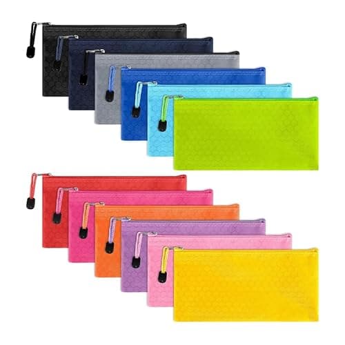 A6 PVC Canvas Storage Zipper File Bag Handbag Plastic Zip Wallet File Mesh Bags Storage Document Folder Waterproof Pouch School Office Travel (Size :23.5 cm X 12 cm) (A6 (Pack of 3))