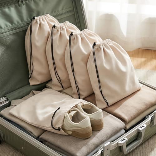Rovelin Cotton Drawstring Bags - Reusable Dust Proof Shoe Bags — view 4