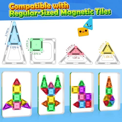 Soyee Mini Travel Magnetic Tiles with Metal Tin Case for Kids Ages 3+ — view 2