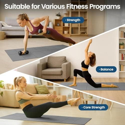 M.J COMFY-LIFE Travel Foldable Yoga Mat — 5mm Non-Slip Portable Exercise & Gym Mat for Yoga, Pilates, Travel & Fitness (Lightweight, Water-Resistant, Fits Backpack) — Unisex (Gray) — view 5