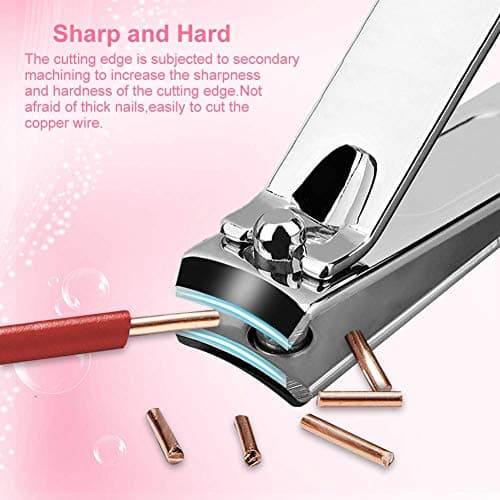 Manicure Pedicure Set Nail Clippers Kit 18 Pcs Stainless Steel Hygiene Kit Portable Nail Trimming set and Grooming Tools with Fine Leather Case [Gift Box] (Rose-18pcs) — view 2