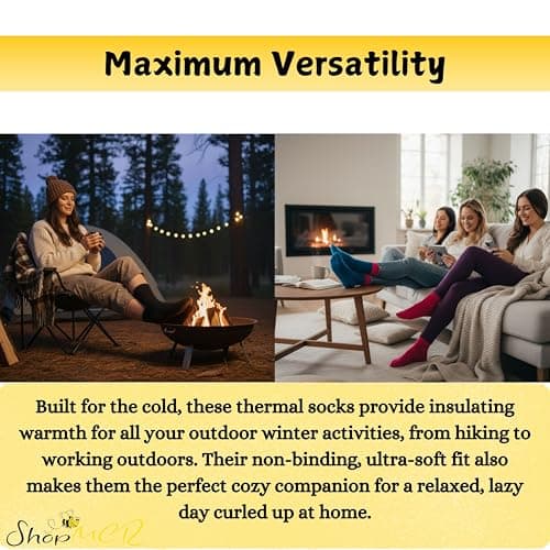 ShopMCR Multipack Thermal Diabetic Socks Extra Thick Warm Black Heated Boot Socks-Ultimate Cold Weather Protection Insulated Socks UK 4-6 (AST, 6PK) — view 5