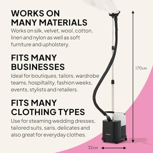 Fridja f1600 Commercial Clothes Steamer, 2200W, 4L Tank, 45-Second Heat-Up — view 6