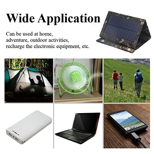 Generic 10W Foldable Solar Charger Board High Conversion Rate for Emergency Camping Hiking Portable USB Devices (Camouflage) — view 3