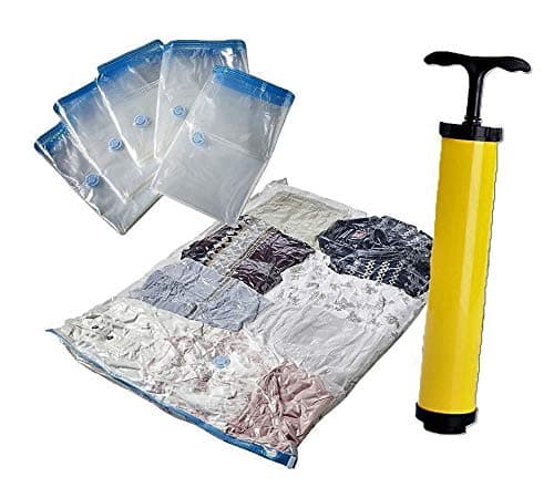Spacee - Premium Vacuum Storage Bags - Large - Multi Space Saver Bags - Pack of 5 - 80% More Compression Than other Bags - FREE Travel Hand-Pump Included - (60cm x 80cm) — view 3