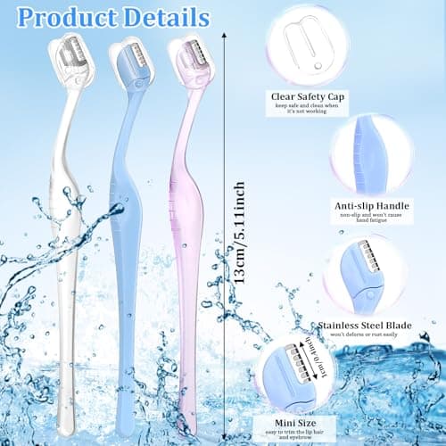 6Pcs Small Eyebrow Razors, Portable Mini face razors for Women, Face Razor Trimmer, Eyebrow Shaver For Facial Hair Lip, Shaving Removal Tool With Precision Cover — view 2