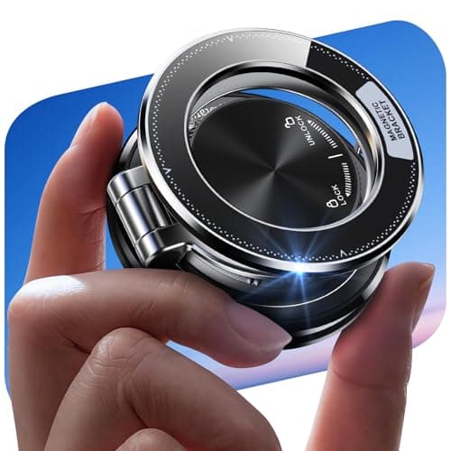 Glangeh Magnetic Phone Holder for Cars All Metal, [95LBS Powerful Vacuum+Gel Sucker] Car Phone Holder, 360° Adjustable for Magsafe Car Mount with Metal Ring for iPhone Series & Android