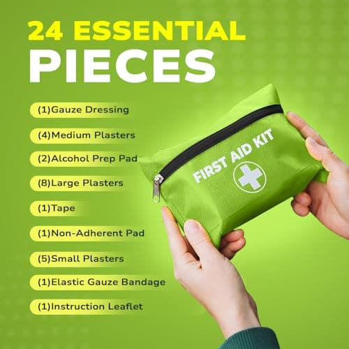 ZOPPER First Aid Kit 2 Pack (24 Pieces Each) – Compact Emergency Medical Kit, Portable Travel First Aid Pouch for Home, Car, Office, Camping & Workplace Safety — view 2