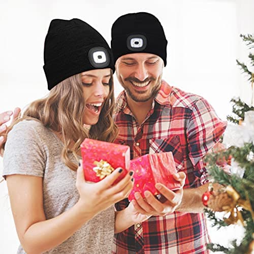 Abbicen Beanie Hat with Light Unisex Winter Headlight Hats LED USB Rechargeable Torch Cap Headlamp Flashlight Head Gift for Women Men — view 6