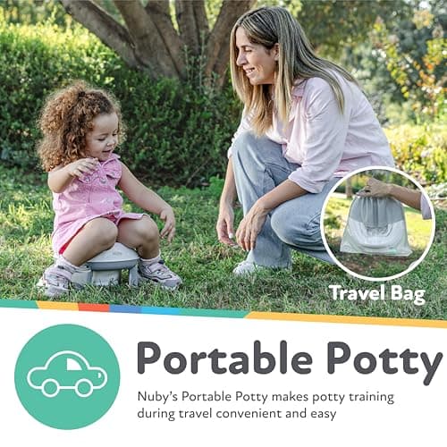 Nuby Go Potty Portable Toddler Toilet, Non-Slip, Travel Ready, Splash Guard, Suitable for 18+ Months (20 Disposable Bags Included) — view 3