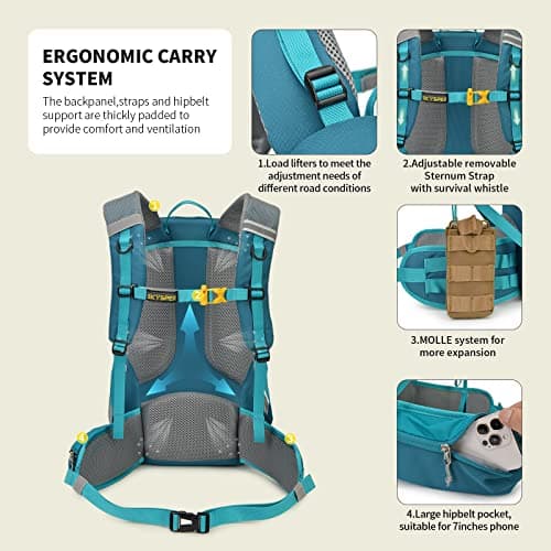 SKYSPER Rucksack 35L Hiking Backpack, Lightweight Travel Backpack Camping Trekking Backpack for Men Women — view 3