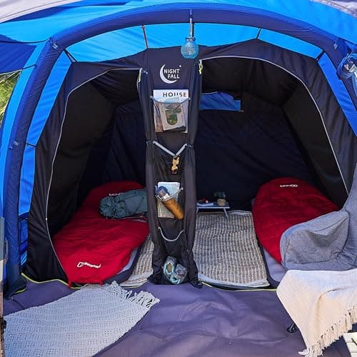 Berghaus Adhara Air 500 Nightfall Tent for 5 People with Darkened Bedrooms, Living Area & Sewn In Groundsheet, 5 Man, Easy to Pitch, Large and Spacious, Family Camping & Festivals, 6000mm HH (Blue) — view 5