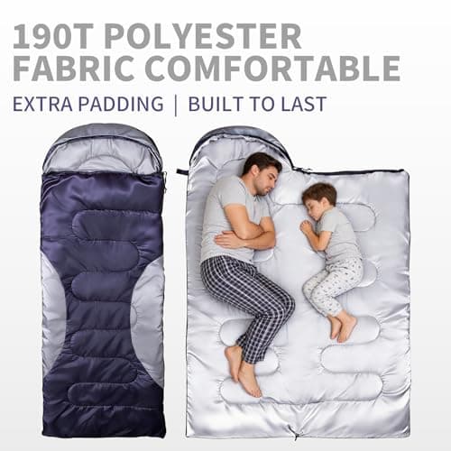 INVOKER Sleeping Bags for Adults Kids, Ultralight Backpacking Sleeping Bag Cold Weather & Warm Extra Wide for Big & Tall Person 3-4 Season 1.3KG Lightweight, Adult Blanket for Camping, Travel, Hiking — view 4