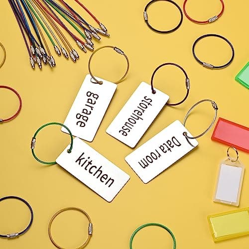 luvtree 5.9in/15cm Stainless Steel Keychain Cable,Wire Diameter 2mm Metal Key Ring Loop Suitable for Sports/Travel/Luggage Tag Holder/ID Tags,Hot Pink — view 4