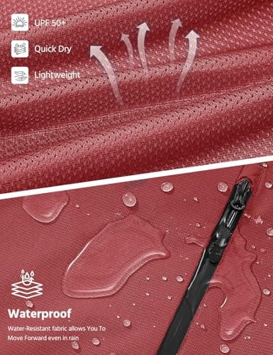 CMTOP Rain Coats for Women Waterproof Jacket Windproof Raincoat Lightweight Breathable Rain Jacket Packable Hooded Raincoats Functional Jacket with Zip Pockets for Spring Summer Autumn(Burgundy,XXL — view 5