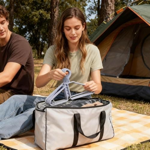 Folding Clothes Hanger 12 Pieces Portable Clothing Home Accesories — view 2
