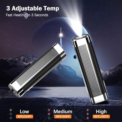 Hand Warmers Rechargeable 2 Pack,Upgrade 10000mAh 3 in1Magnetic Hand Warmer,Portable USB&Long Lasting Quickly Pocket Heating Handwarmer for Outdoor Activities Gift For Women Men-Black — view 2