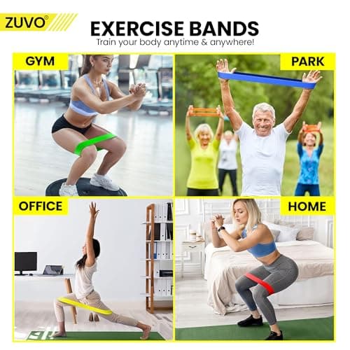 Zuvo Resistance Bands Set of 5, Latex Loop Exercise Band for Women and Men — view 6