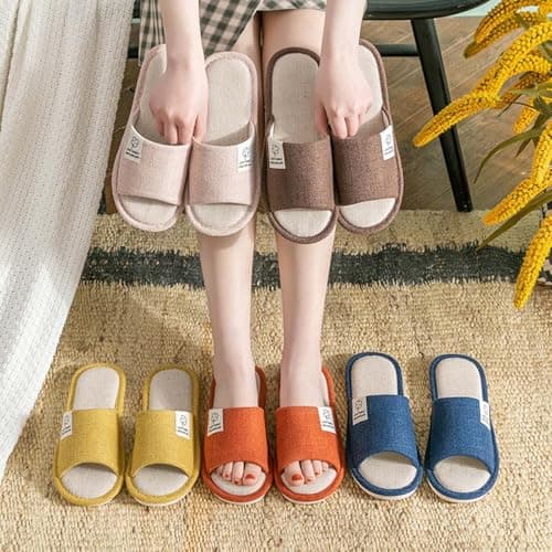 open toe slippers women House Slippers for Women Wide Fit Memory Foam — view 2