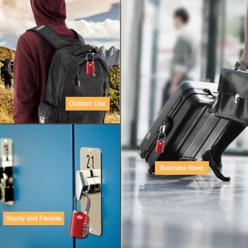 Diyife TSA Approved Luggage Locks with Flexible Steel Cable, Easy to Set up — view 4