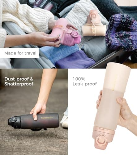 TakeToday collapsible water bottle (Black) — view 3
