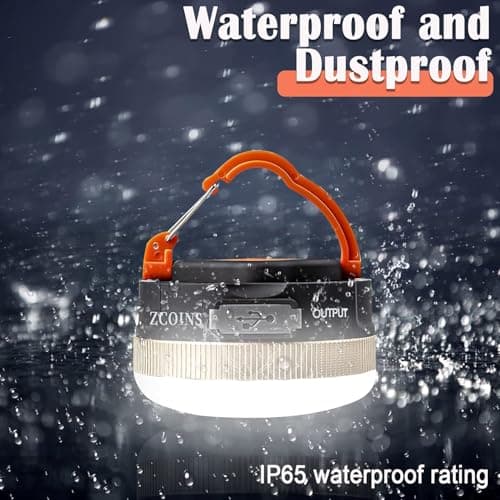 2 Pack Camping Lanterns, USB Rechargeable LED Tent Light with Magnetic Base — view 6
