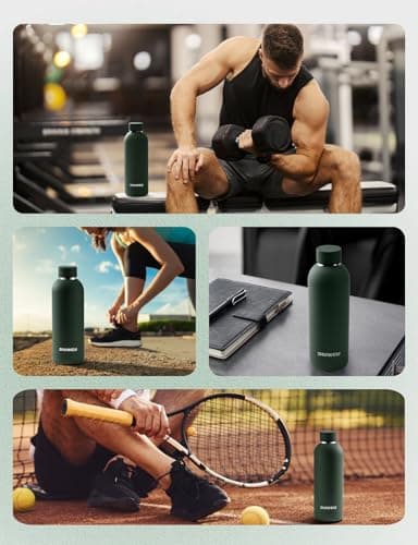 Stainless Steel Water Bottle Double Wall, Insulated Metal Water Bottle with Clip, 350ml/500ml/750ml/1L, BPA Free, 24hrs Cold & 12hrs Hot, Suitable for Sports, Camping, Hiking, Cycling, Gym, Travel — view 6