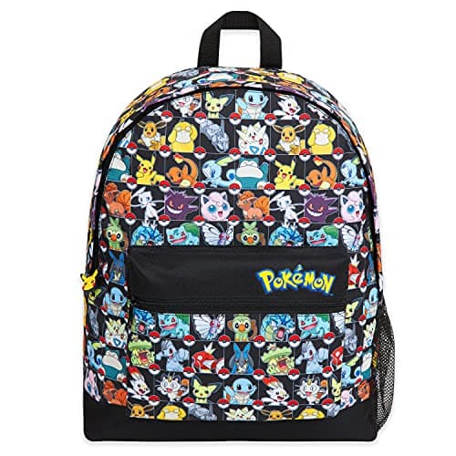 Pokemon Backpack for Kids Teenagers Pikachu Rucksack School Bag with Zipped Pockets Adjustable Straps Charizard Daypack for Travel Sports Anime Gifts (Multi AOP)