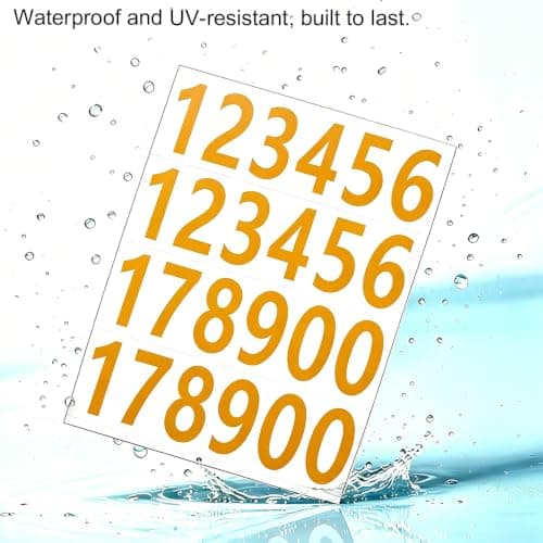 LUIMSUIM 5 Sheets 5 Inch Bin Number Stickers for Mailbox, Stick on Numbers, Waterproof Self Adhesive Sticky Numbers Sticker for Lockers, House, Folder, Bins, Storage, Note, Sign (Gold) — view 6