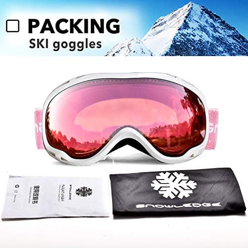 Snowledge Ski Snowboard Goggles with UV400 Protection, Skiing Snowboarding Goggles of Dual Lens with Anti Fog for Men, Women,Helmet Compatible — view 6