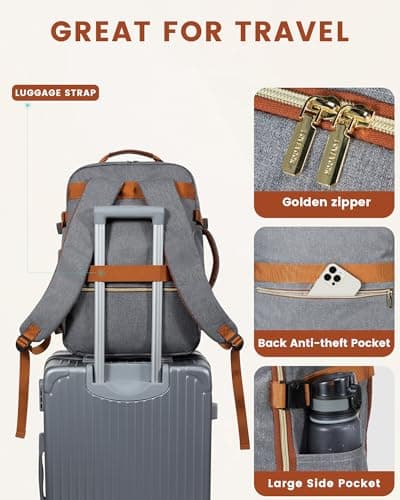 LOVEVOOK Carry On Backpack,40L Travel Hack Backpack Cabin Size for Women — view 5