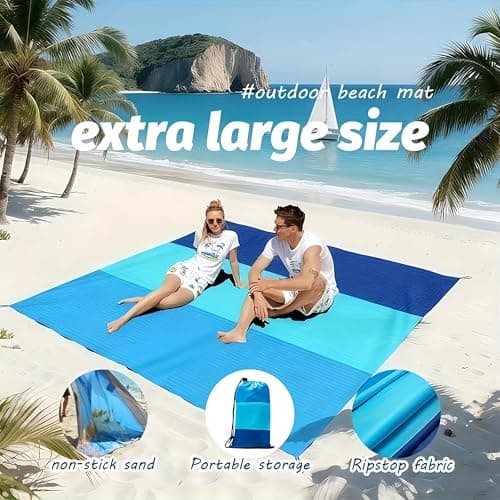 ROSSRORE Beach Blanket 200x210cm Foldable Outdoor Picnic Mat — view 4