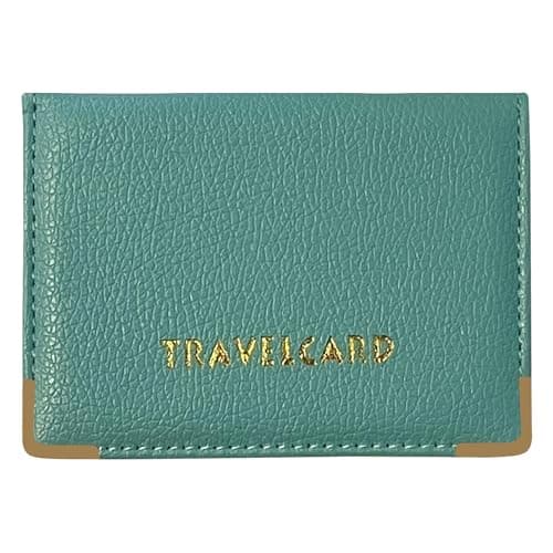 FATASH Travel Card Holder, PU Leather Oyster Card Cover, Bus Pass, Rail Ticket, Photo ID Wallet with 4 Pockets, Compact & Slim Unisex RFID Blocking Credit Card Case for Men, Women & Kids - Sky Blue