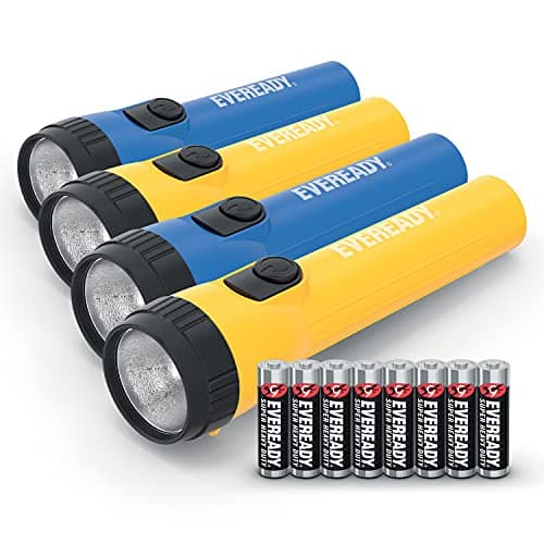 EVEREADY LED Torch, Pack of 4, Batteries Included, Super Bright Flashlight