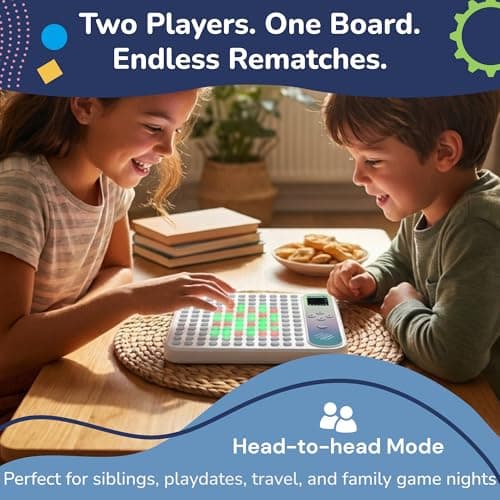 Logicraft Smart Playpal 17-in-1 Screen-free Electronic Handheld Game for Ages 4+ | Smart AI Opponent, 1–2 Players, 169 Touch Lights | USB‑C Rechargeable | Travel Game for Kids and Adults — view 4