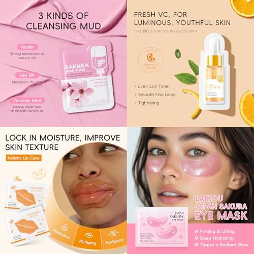 50PCS Pamper Gifts for Women, Face Masks Skincare Set, Sakura Self Care — view 5