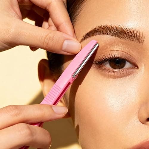 Eyebrow Shapers Set, 3-Pack, Pink/White/Coral - Razor Facial Hair Remover Shaver Trimmer Eyebrow Razor For Women Brow — view 3
