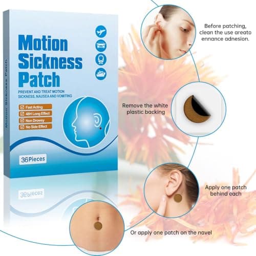 36 Pcs Motion Sickness Patches with 2 Pairs Wristbands for Travel — view 3
