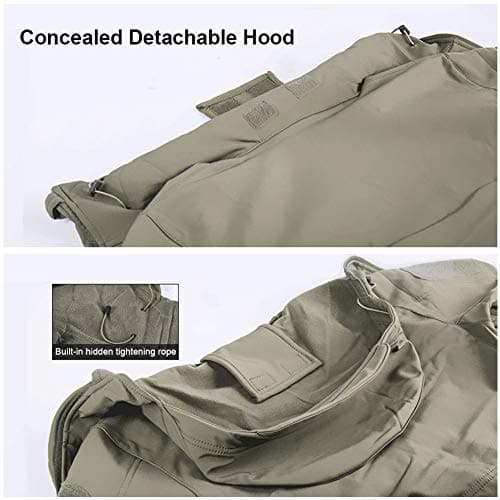 MakingDa Mens Waterproof Jackets Winter Smart Casual Hooded Coat Softshell Fleece Lined Multi Zipper Pockets Hunting Light Sweatshirt Cozy Tactical Military Camping Cardigan（CP Camo，M） — view 5