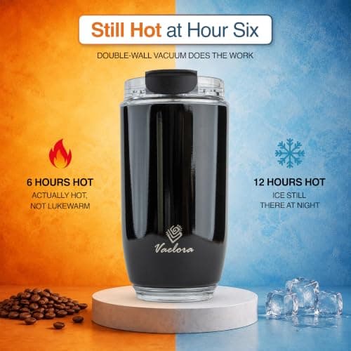 VAELORA Coffee Cup, Vacuum Insulated Stainless Steel Thermal Flask 350ml — view 3