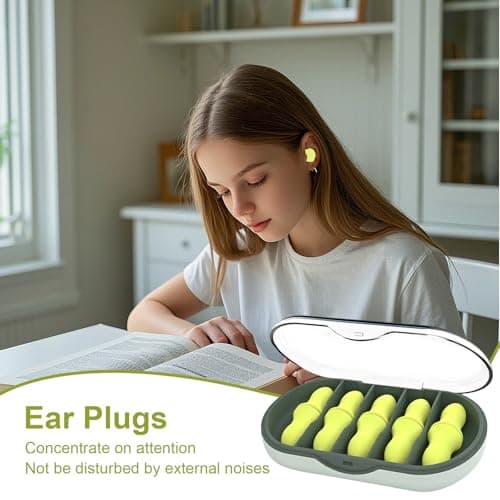 10PCS Reusable Slow Rebound Foam Earplugs, Portable Noise Reduction Earplugs for Sleeping, Shooting, Travel (Yellow)|Shooting and Daily Noise Reduction — view 6