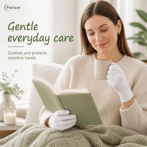 FleXcel Skin Sensitive Cotton Fibre White Eczema Gloves 1 Pair (2 Gloves) — view 6