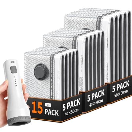 Newthinking Vacuum Bags for Travel, Vacuum Storage Bags with Wireless Pump