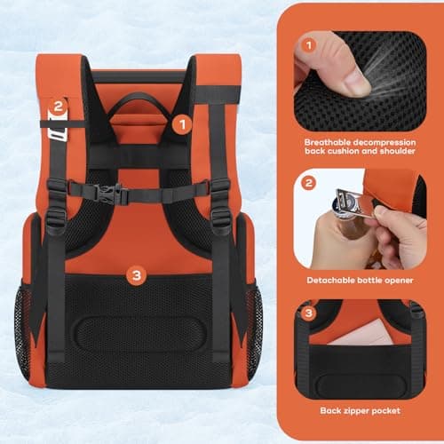 Maelstrom Insulated Cooler Backpack, 36 Can Soft Cooler Ice Chest Bag — view 4
