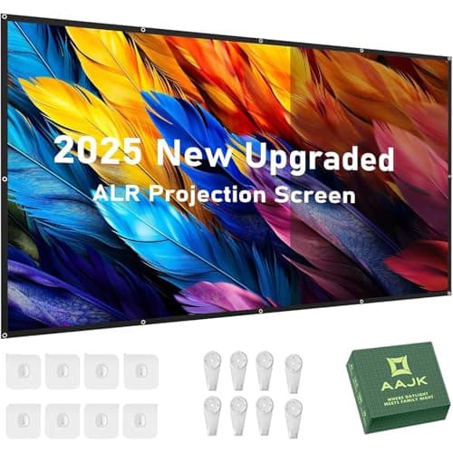 AAJK Alr Outdoor Projector Screen, 4K Movie Projector Screen, 16:9, HD Foldable Anti-Folding Portable Projector, Movie Screen for Home Theater, Outdoor Indoor (80 Inch Pro)