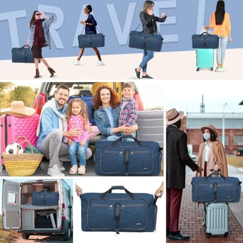 Fmeida 65L Foldable Travel Duffle Bag Waterproof Holdall Luggage Bags — view 2